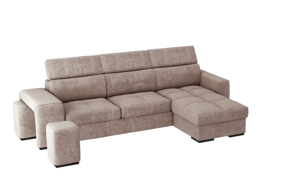 DIVANO GINEVRA CON CHAISE LONGUE CONTENITORE REVERSIBILE