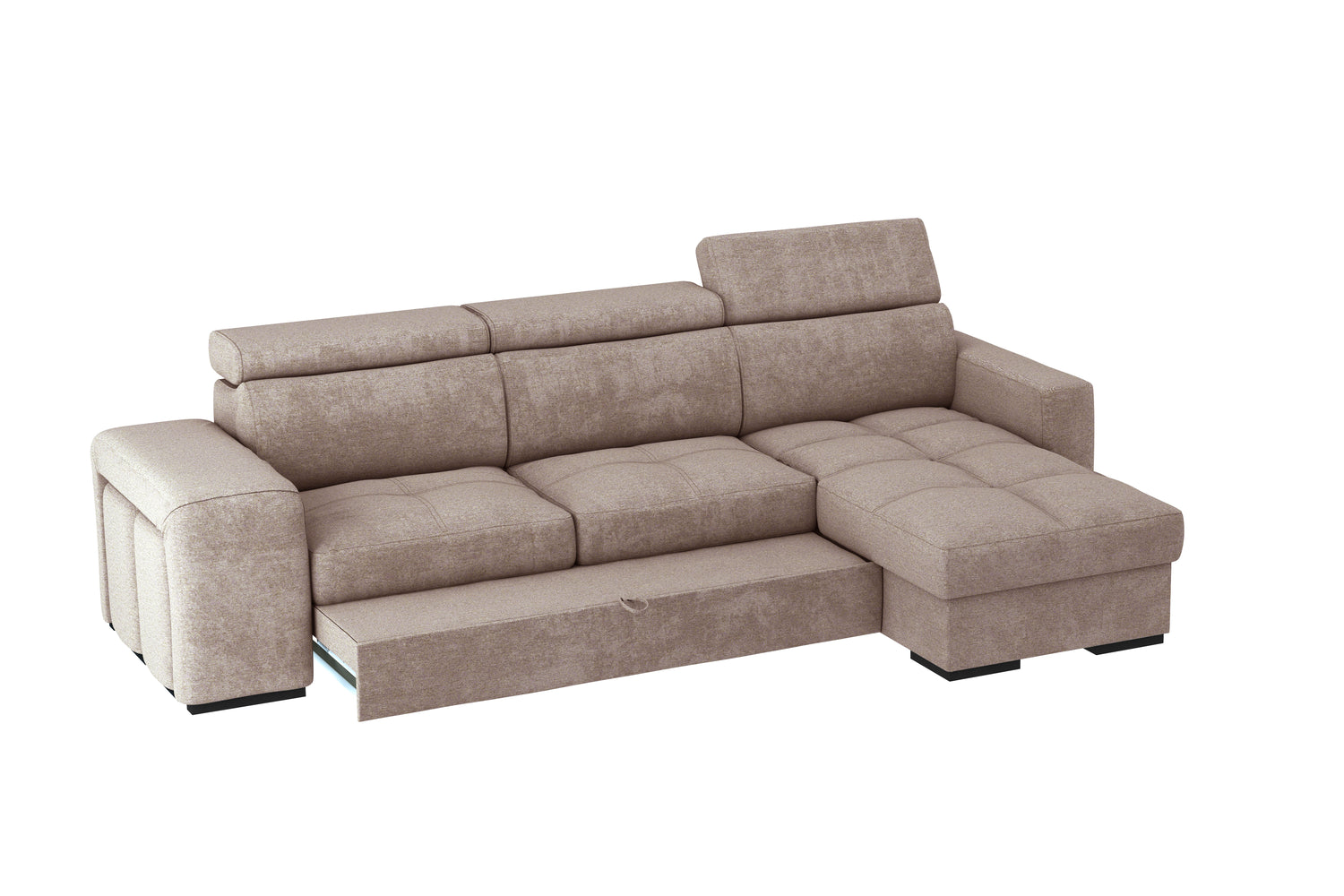 DIVANO GINEVRA CON CHAISE LONGUE CONTENITORE REVERSIBILE