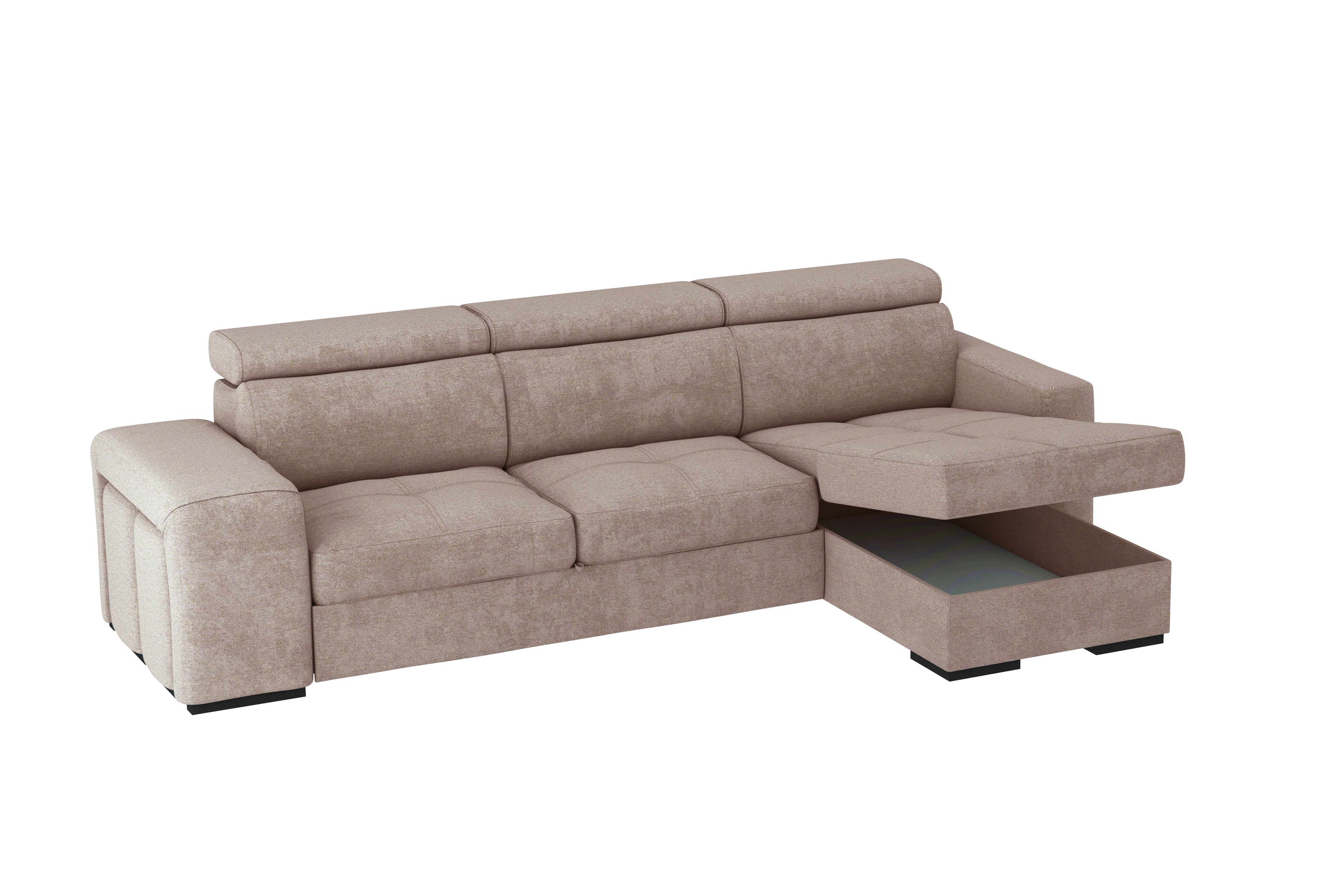 DIVANO GINEVRA CON CHAISE LONGUE CONTENITORE REVERSIBILE