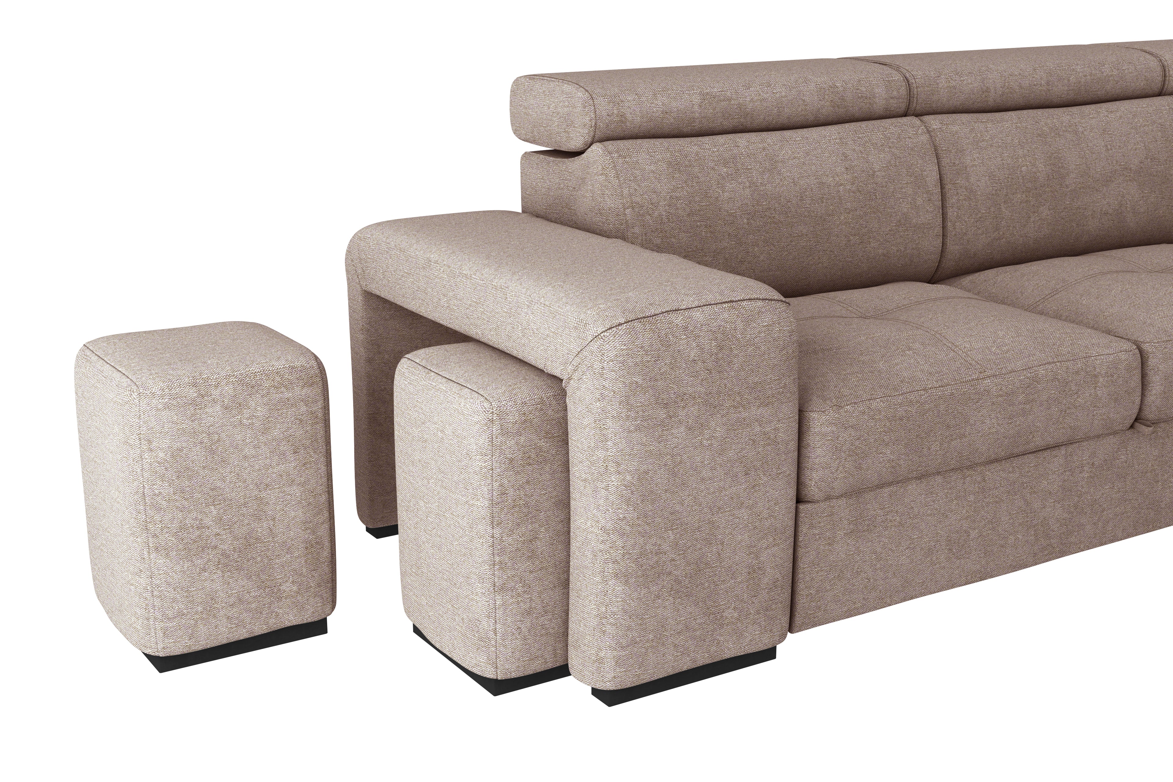 DIVANO GINEVRA CON CHAISE LONGUE CONTENITORE REVERSIBILE